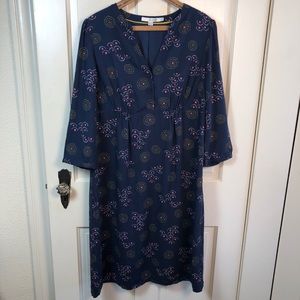 Boden Navy Abstract Print Dress Sz 10L